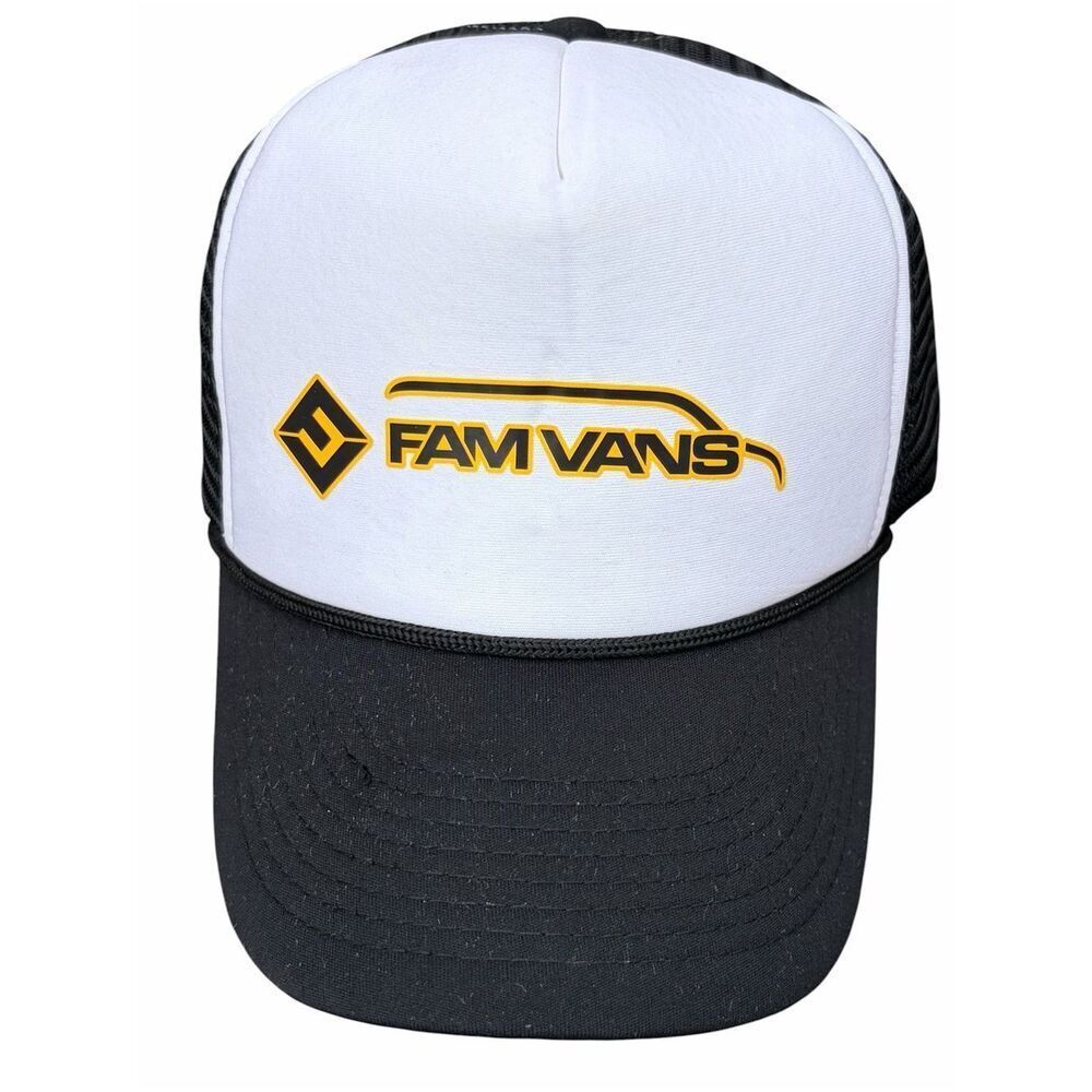 VANS FAM Nissun Snap Back Baseball Hat/Cap White/Black Adjustable Unisex OS